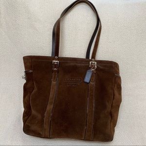 vintage coach suede handbag